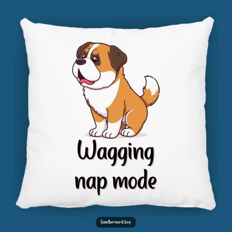 Funny Saint Bernard Tail Wag Pillow - Cozy Shake, Joyful Comfort