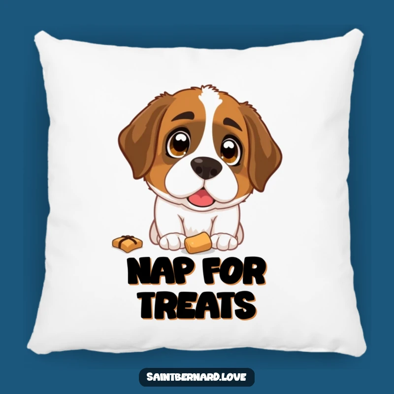 Funny Saint Bernard Treat Pillow: Soft Cushion of a Hopeful Dog - Cozy Comfort!