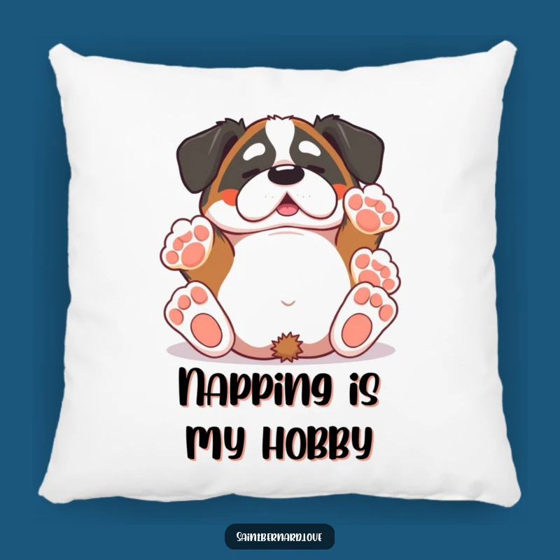 Funny Saint Bernard Rolling Pillow - Kawaii Paws Up Comfort Gift