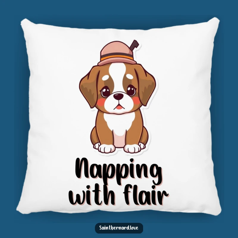 Comfy Funny Kawaii Saint Bernard Hat Pillow: Snuggle Up to Sophistication!