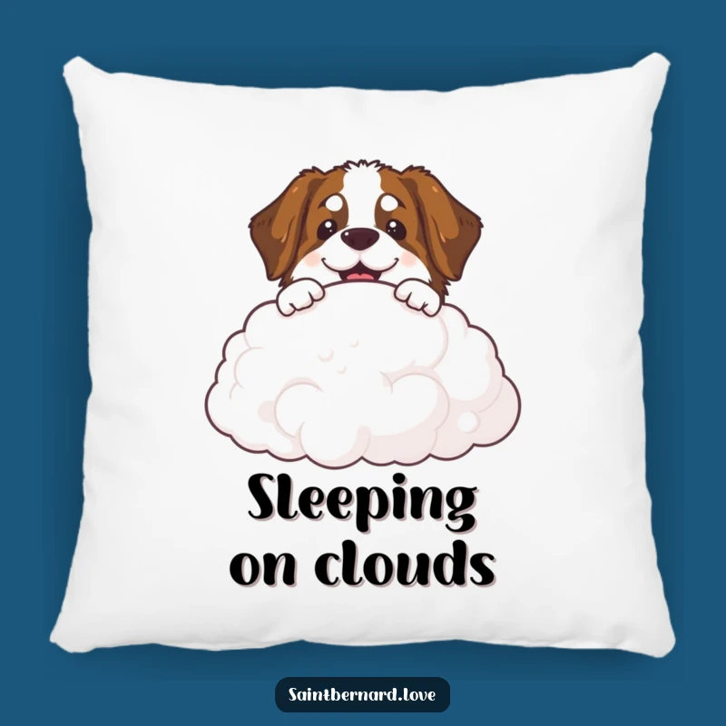 Funny Saint Bernard Cloud Pillow - Cozy Comfort from Canine Clouds!