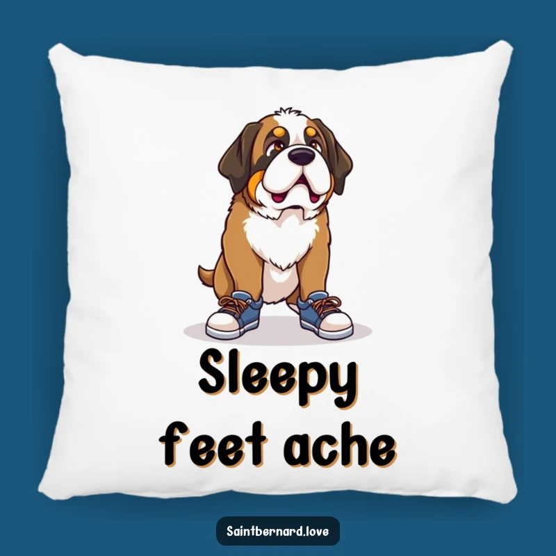 Funny Saint Bernard Shoe Pillow - Comical Comfort, Tiny Shoe Chaos