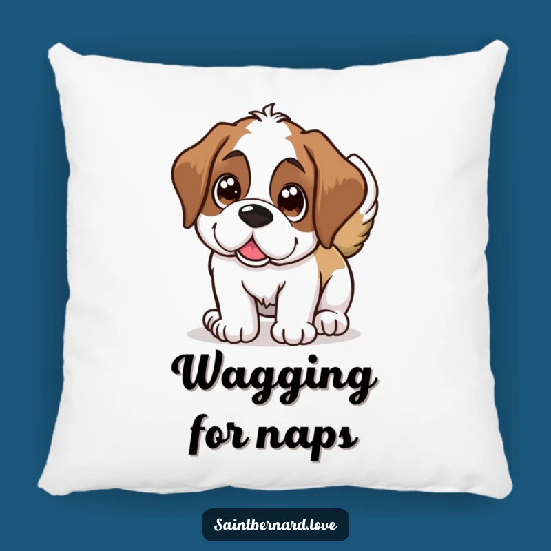 Funny Saint Bernard Wagging Tail Pillow: Cozy Comfort with Canine Cheer