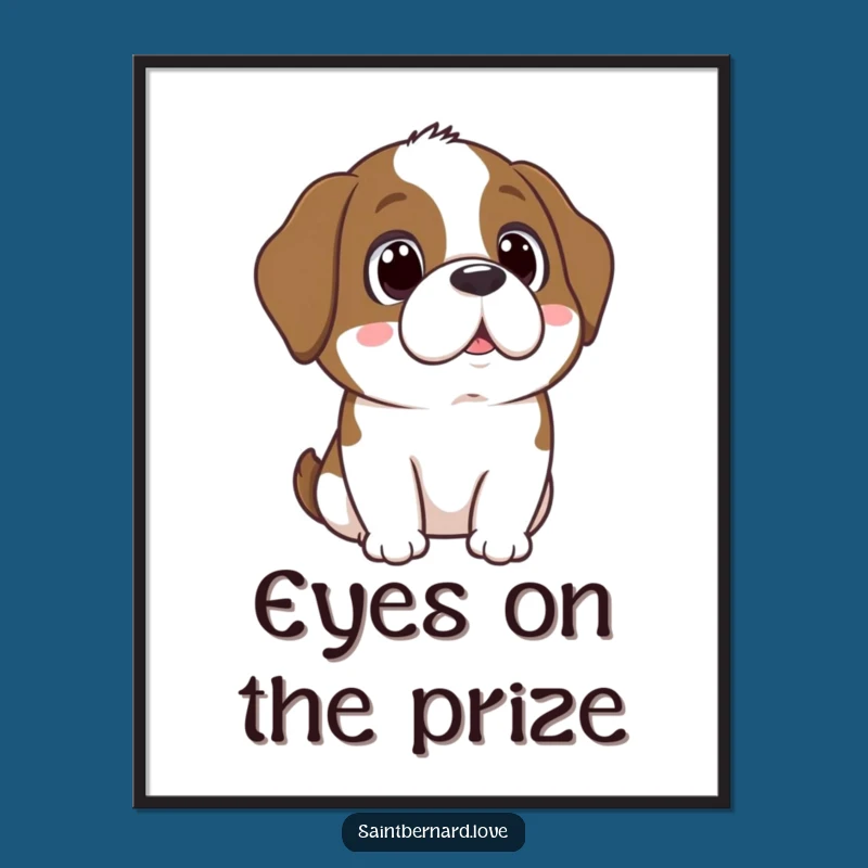 Funny Saint Bernard Adoring Eyes Digital Art - Instant Dog Love Download, Gift
