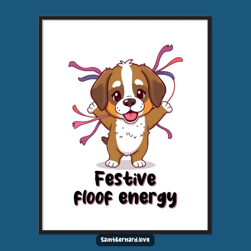 Funny Saint Bernard Dance Digital Print: Instant Party Vibes