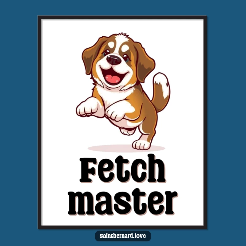 Funny Saint Bernard Fetch Digital Art - Instant Joyful Dog Decor!