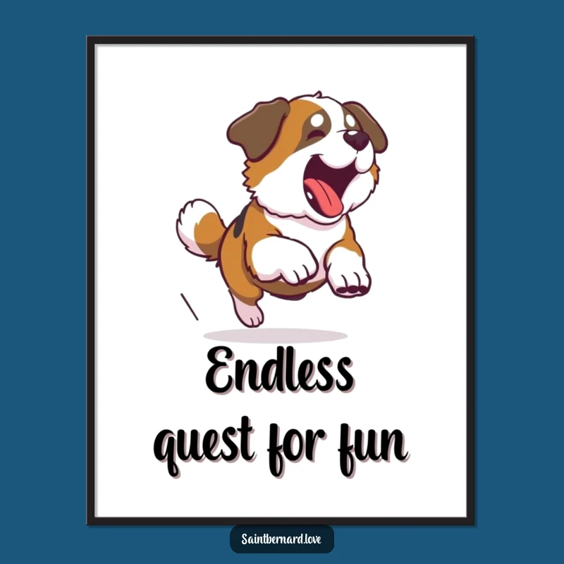 Funny Saint Bernard Tail Chase Digital Art - Dynamic Doggy Decor