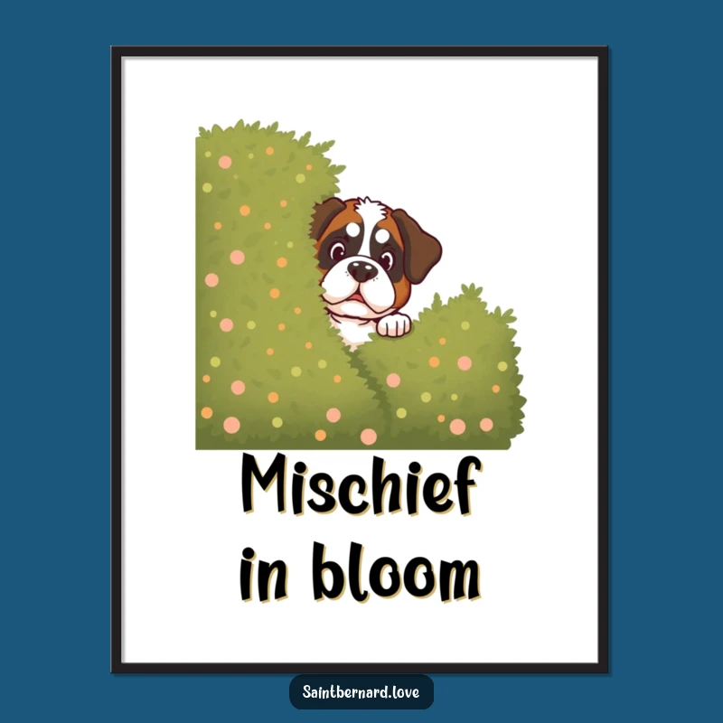 Printable Funny Saint Bernard Bush Art - Instant Hilarious Dog Gift