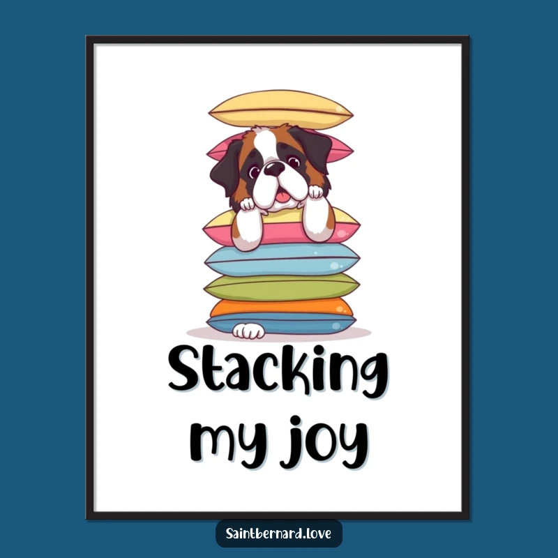Printable Funny Saint Bernard Cushion Art - Instant Hilarious Dog Gift