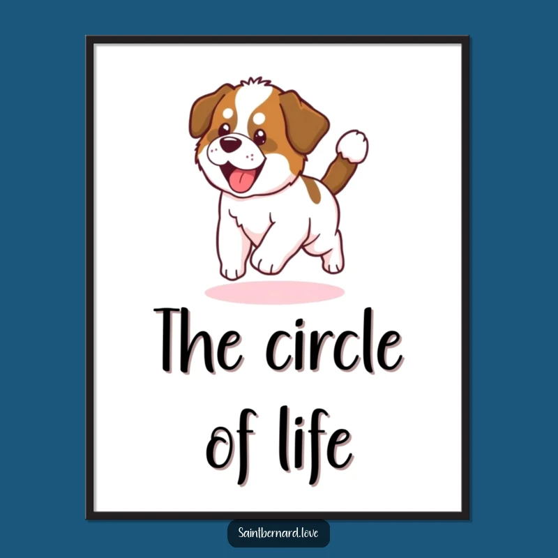 Funny Saint Bernard Puppy Digital Art: Instant Adorable Decor Gift