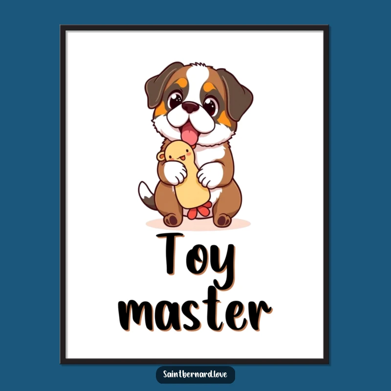 Funny Saint Bernard Toy Digital Art - Sparkling Eyes, Toy Balance