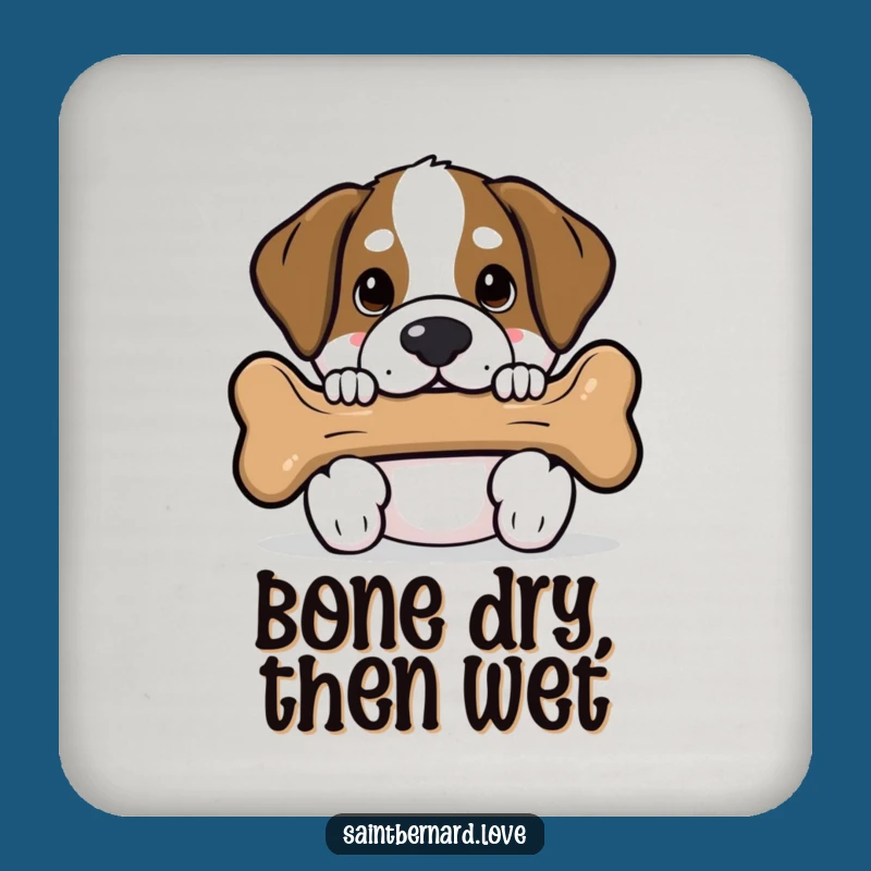 Funny Saint Bernard Coaster - Kawaii Bone Peek Drink Protector