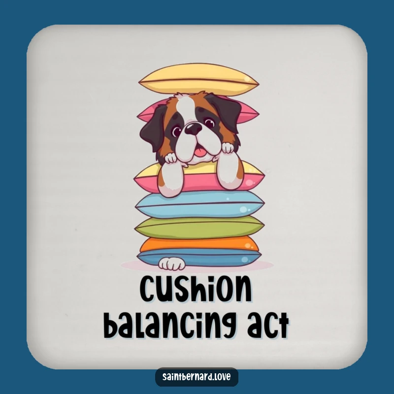 Funny Saint Bernard Cushion Coaster - Hilarious Dog Gift for Tables
