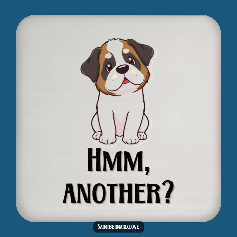 Funny Kawaii Saint Bernard Coasters: Protect Surfaces with Curiosity - Cute Funny Gift Set