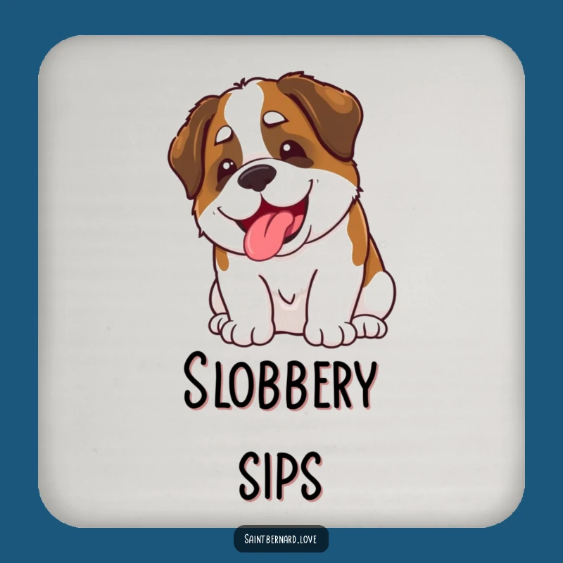 Funny Kawaii Saint Bernard Coasters: Protect Surfaces with Grins - Cute Funny Gift Set