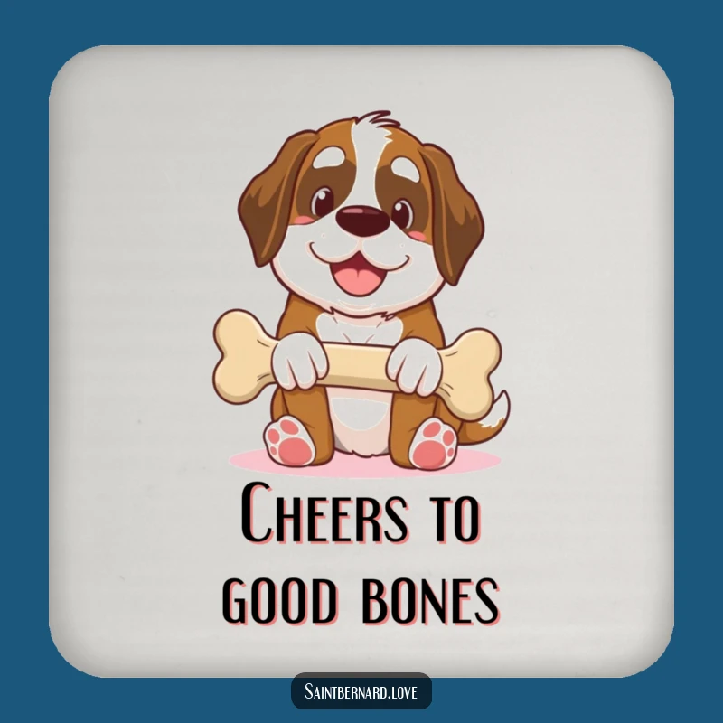 Funny Saint Bernard Coasters: Giant Bone Gift, Humorous Table Gift