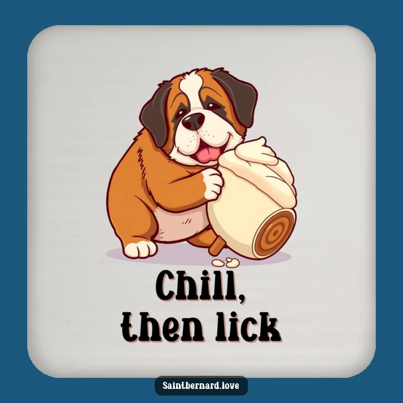 Funny Saint Bernard Ice Cream Coasters: Protect Surfaces with Sweet Humor