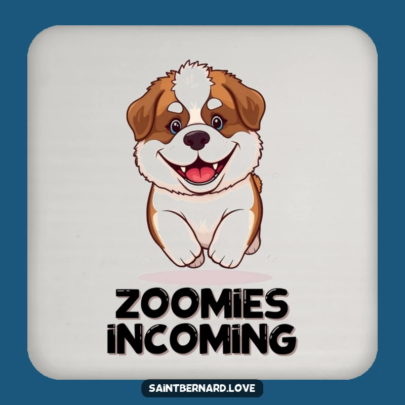 Funny Saint Bernard Puppy Coaster: Grinning Dog Protection, Table Saver, Gift