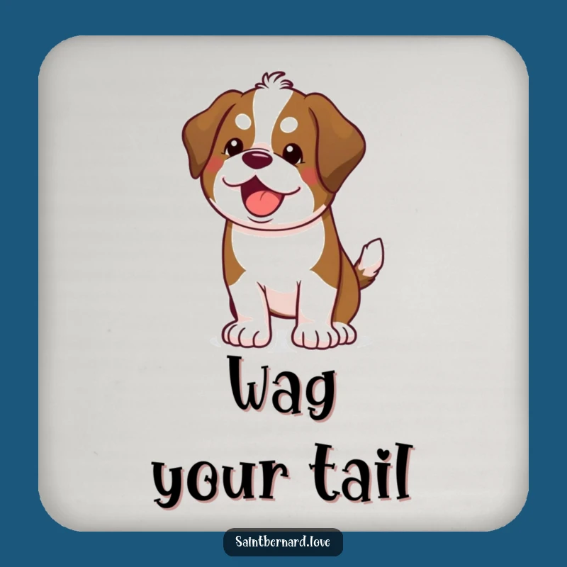Funny Saint Bernard Wagging Coaster - Dog Lover Protection, Gift