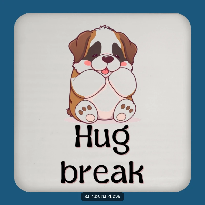 Funny Kawaii Saint Bernard Coasters: Protect Surfaces with Hugs - Cute Funny Gift Set
