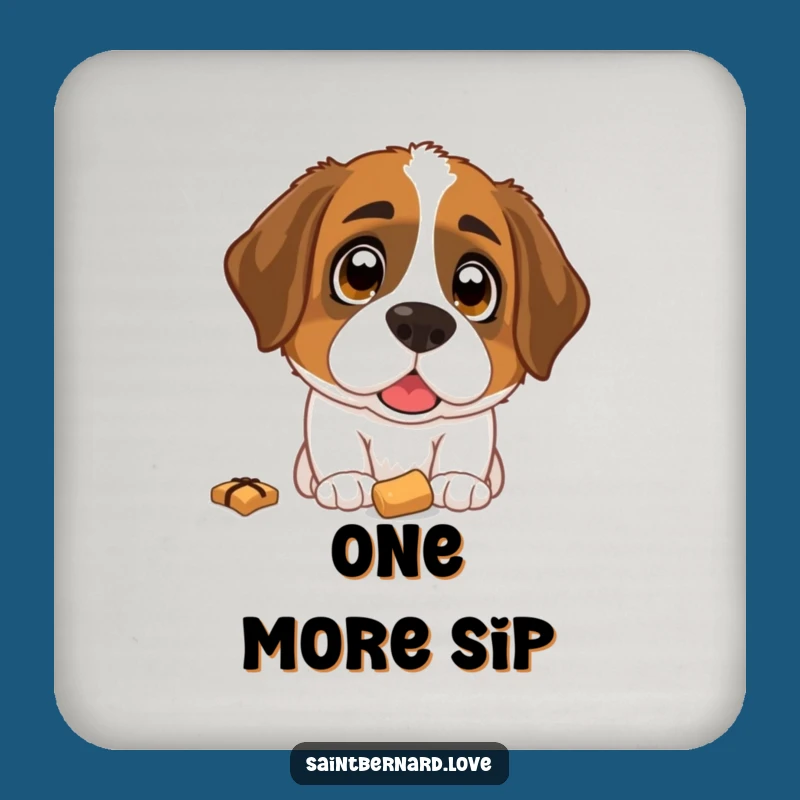Funny Saint Bernard Treat Coaster: Protect Surfaces with a Hopeful Dog - Funny Decor!