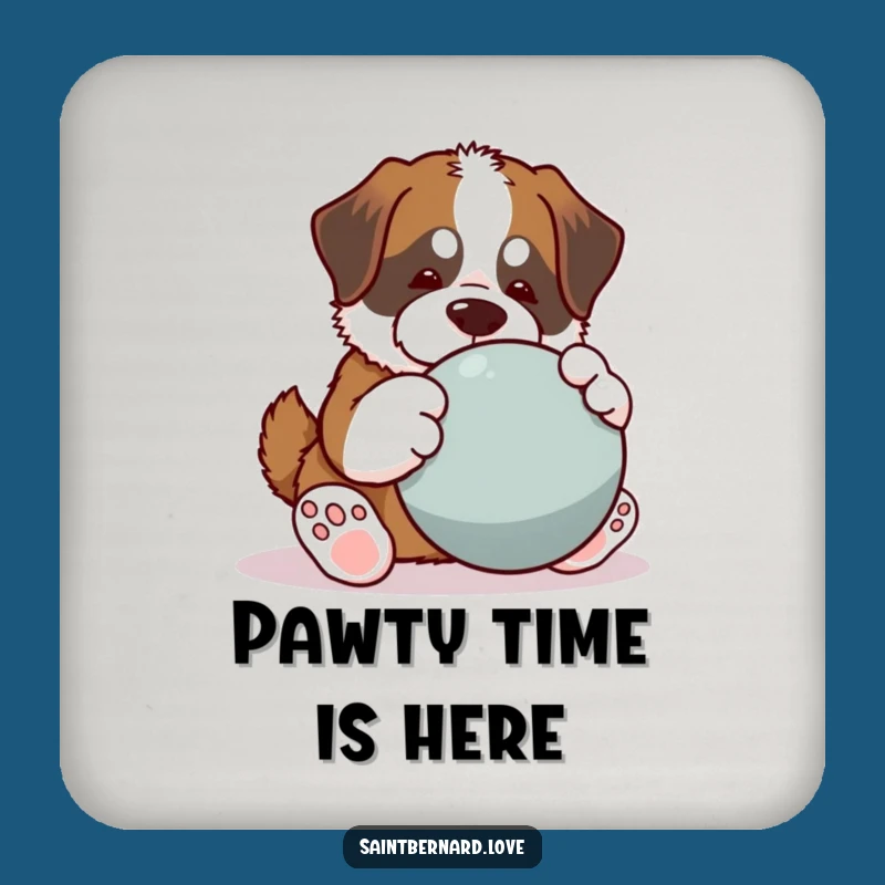 Funny Saint Bernard Coasters: Big Paws, Big Game, Humorous Table Gift