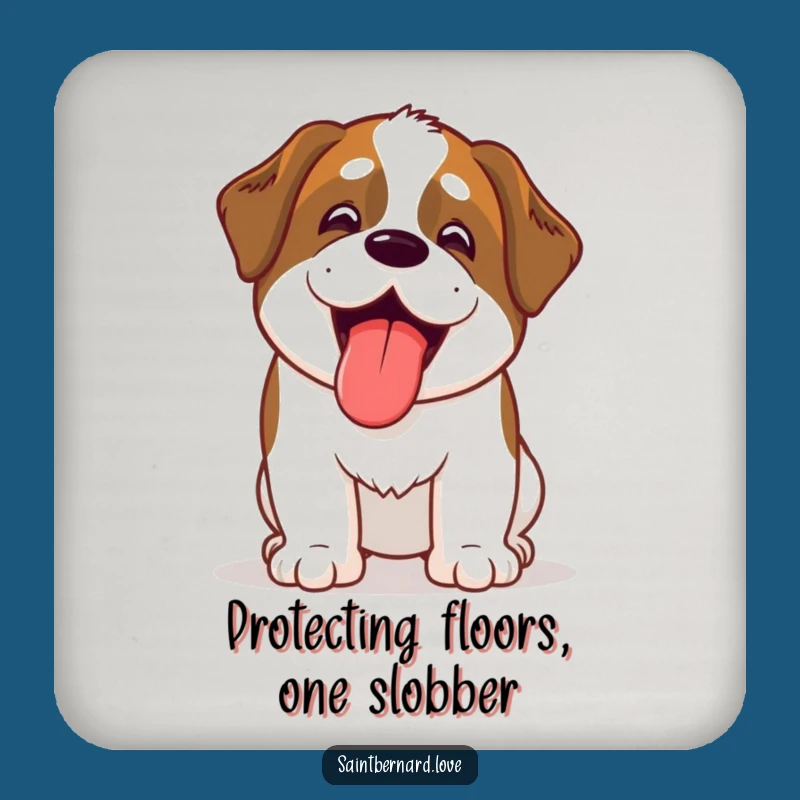 Funny Kawaii Saint Bernard Coaster Set: Hilarious Protection for Your Tables