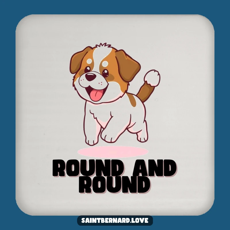 Funny Saint Bernard Puppy Coaster Set: Adorable Protection for Your Tables Gift