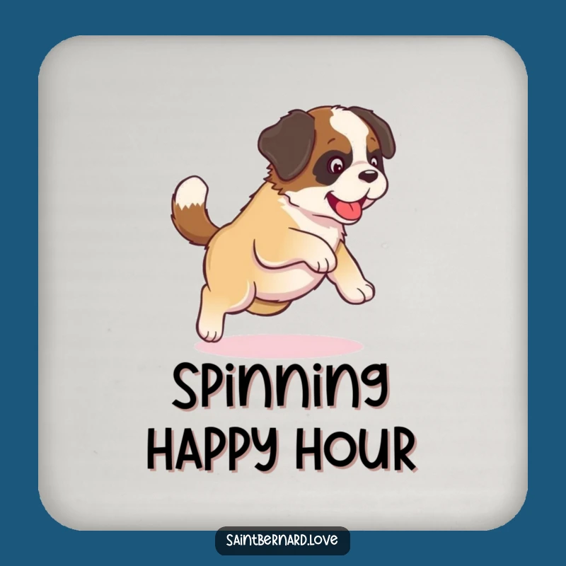 Funny Kawaii Saint Bernard Coaster Set - Tail Chasing Protection, Pup Fun