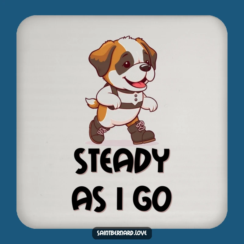 Funny Saint Bernard Boots Coaster Set - Hilarious Dog Decor Gift