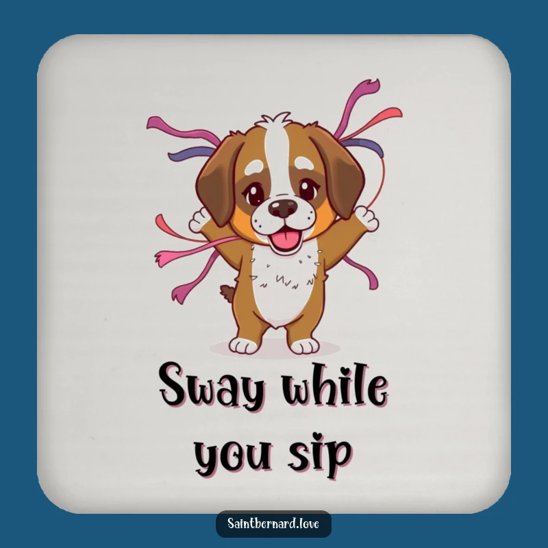Funny Saint Bernard Dance Coasters: Protect Surfaces with Festive Flair
