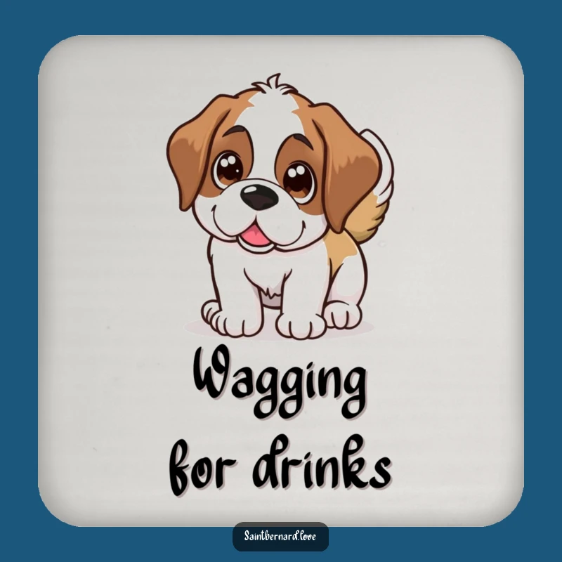 Funny Saint Bernard Wagging Tail Coasters: Protect Surfaces with Giant Dog Humor