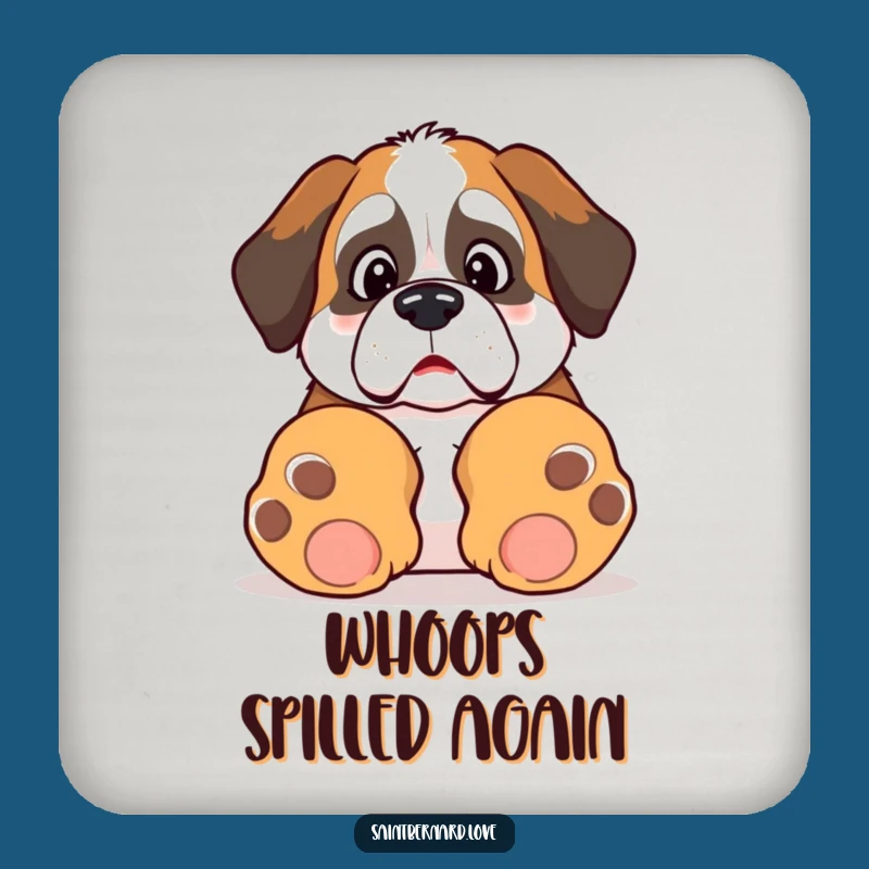 Funny Kawaii Saint Bernard Coasters: Protect Surfaces from Surprising Spills!