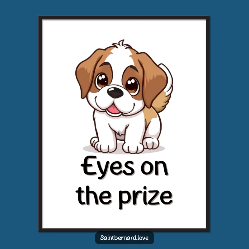 Funny Saint Bernard Wagging Tail Poster: Heartwarming Wall Art for Dog Lovers