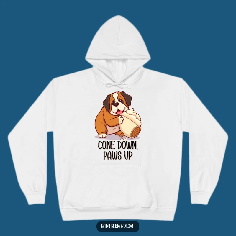 Cozy Funny Saint Bernard Ice Cream Hoodie: Warmth Meets Dessert-Loving Fun