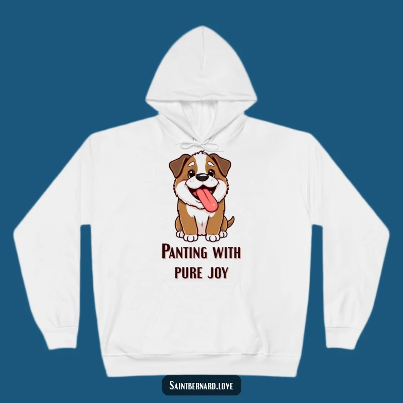 Cozy Funny Kawaii Saint Bernard Hoodie - Happy Panting Pup Comfort