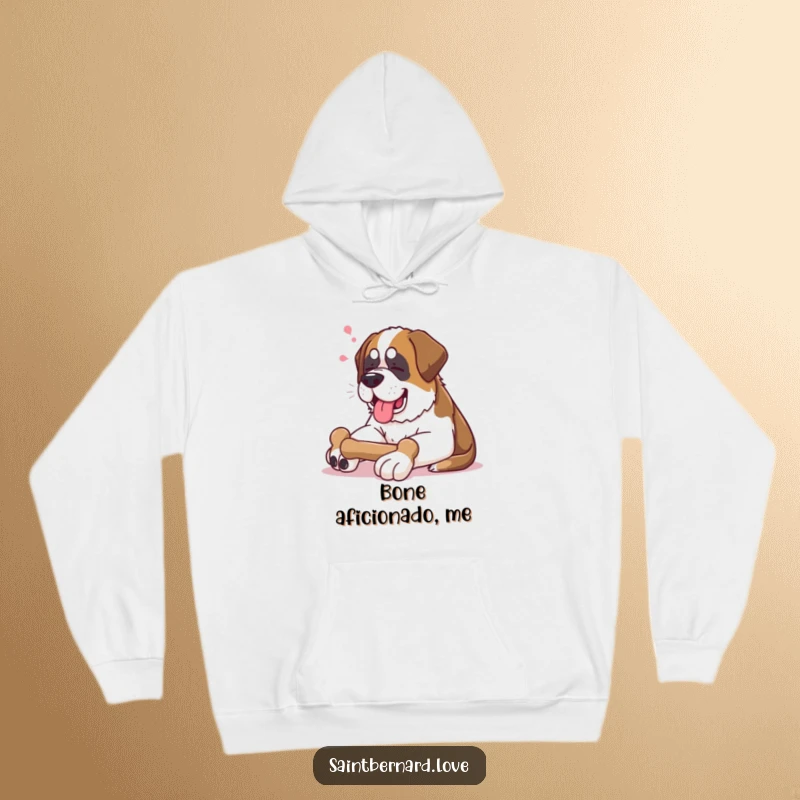 Funny Saint Bernard Hoodie: Soft and warm hoodie featuring a contented Saint Bernard lounging with a bone, cozy dog apparel.