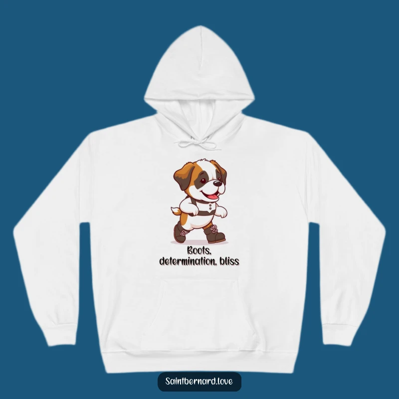 Cozy Funny Saint Bernard Boots Hoodie - Warm & Hilarious Dog Lover Gift