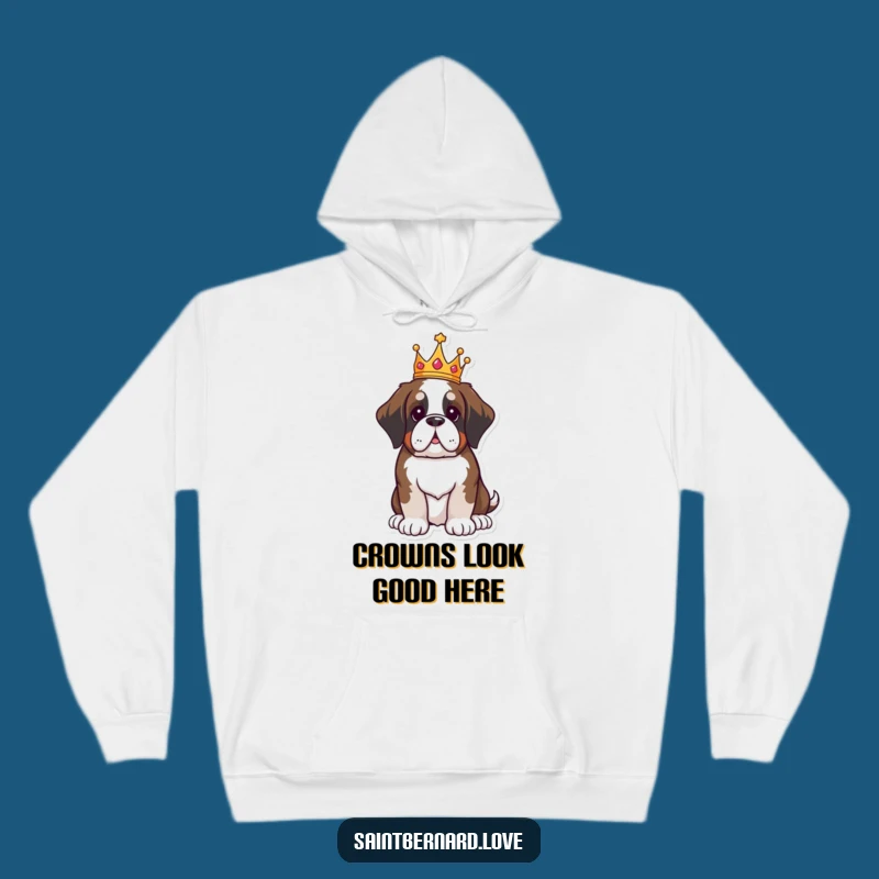 Funny Saint Bernard Hoodie: Royal Kawaii King, Perfect Humorous Gift