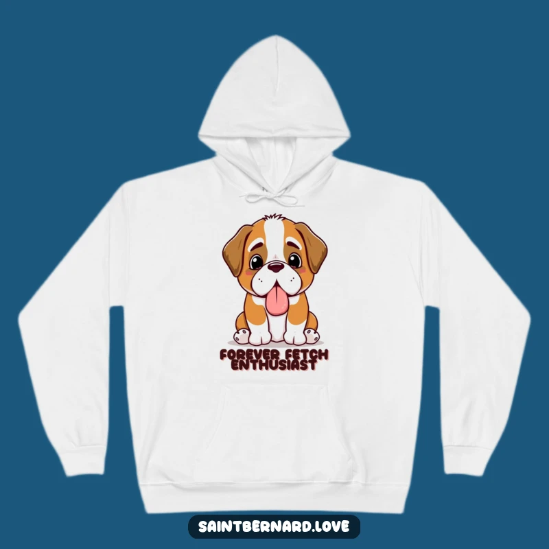 Cozy Funny Kawaii Saint Bernard Hoodie: Snuggle Up with a Slobbery Pal