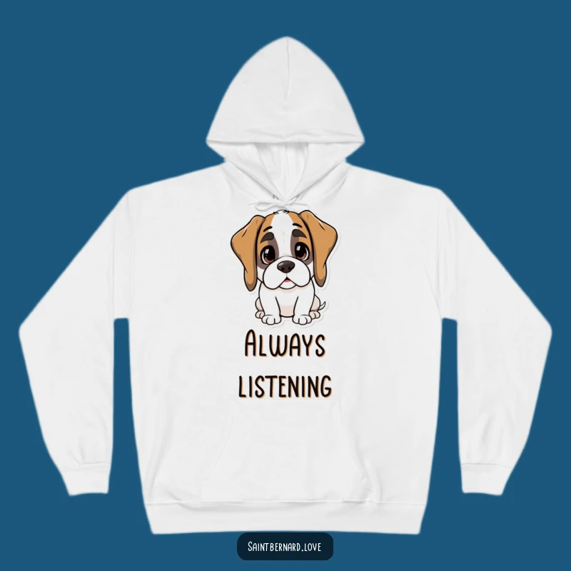 Funny Kawaii Saint Bernard Hoodie - Cozy Curious Dog Gift
