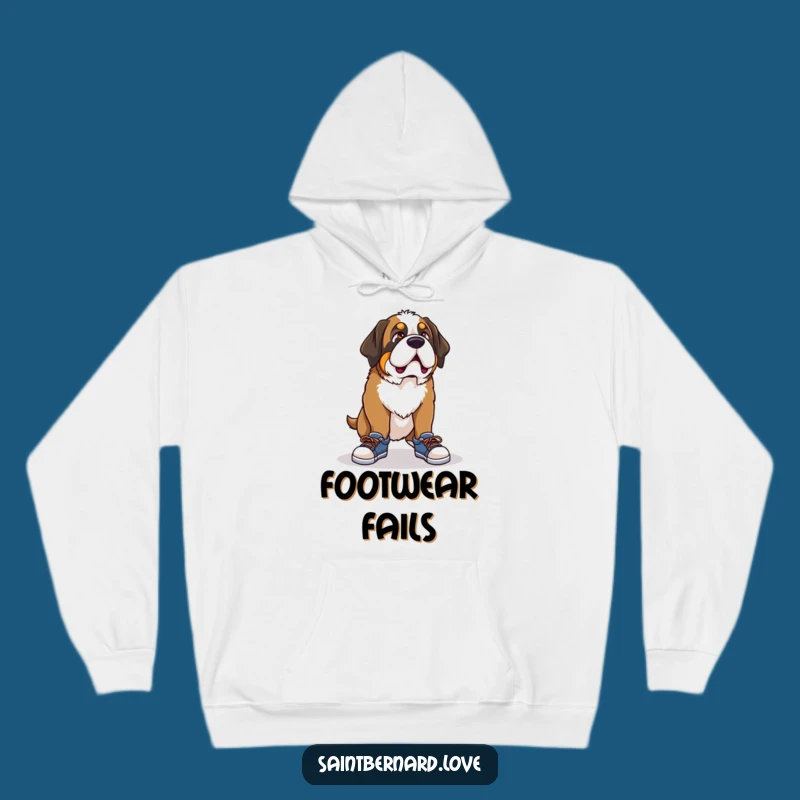 Funny Saint Bernard Shoe Hoodie - Cozy Pup, Tiny Shoe Fiasco