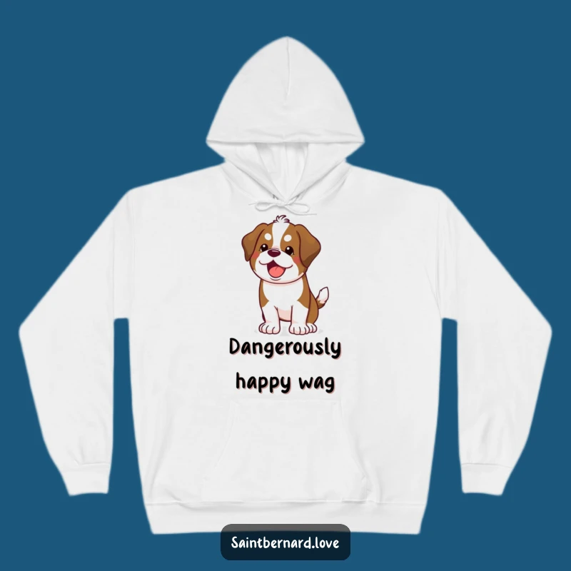 Funny Saint Bernard Wagging Hoodie - Cozy Happy Dog Sweatshirt, Perfect Gift