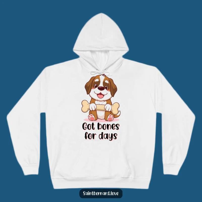 Funny Saint Bernard Hoodie: Giant Bone Offering, Perfect Humorous Gift