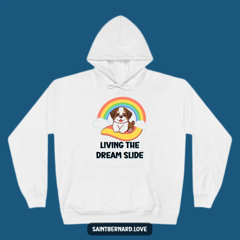 Funny Cozy Saint Bernard Rainbow Hoodie - Warm Puppy Lover Gift