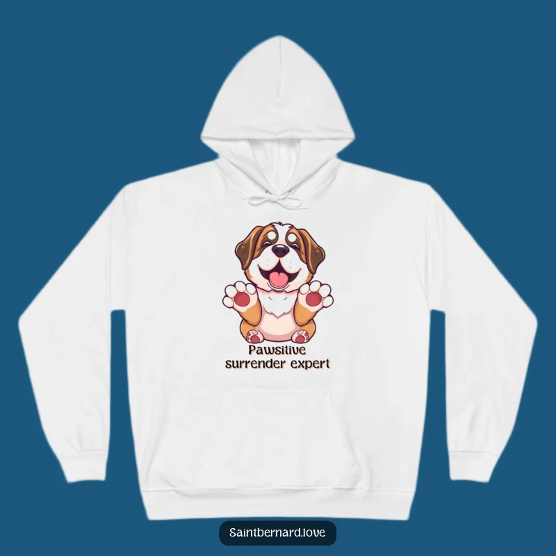 Cozy Funny Saint Bernard Surrender Hoodie - Warm and Hilarious Dog Gift