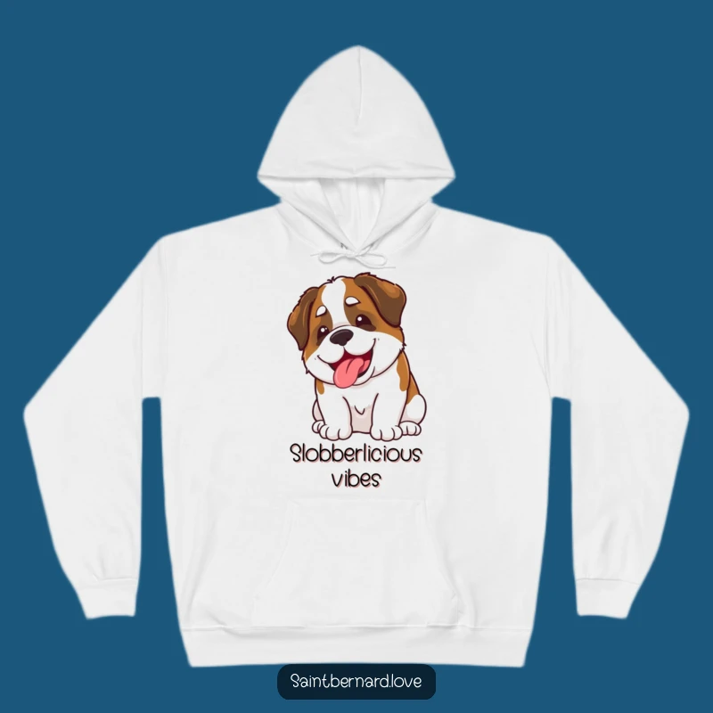 Cozy Funny Kawaii Saint Bernard Hoodie: Warm & Slobbery Hugs - Perfect Funny Gift