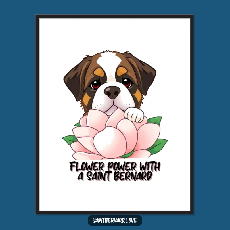 Free Printable Saint Bernard Flower Art: Adorable & Funny Wall Decor Downloadable