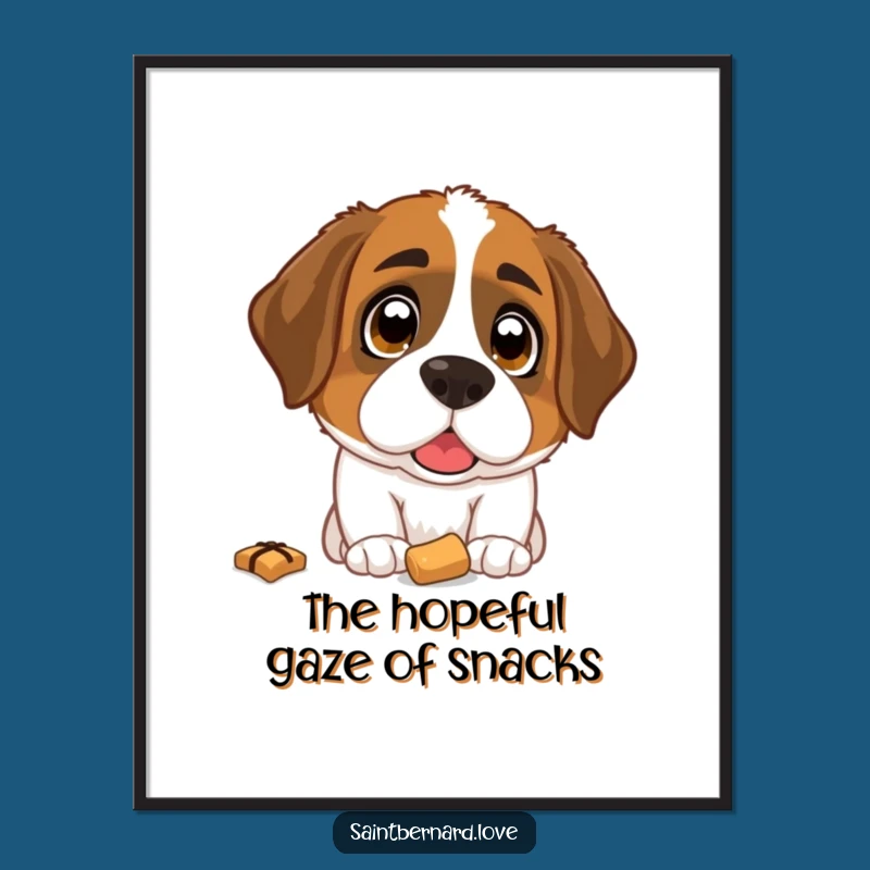 Free Printable Wall Art: Hopeful Saint Bernard - Funny Downloadable Decor
