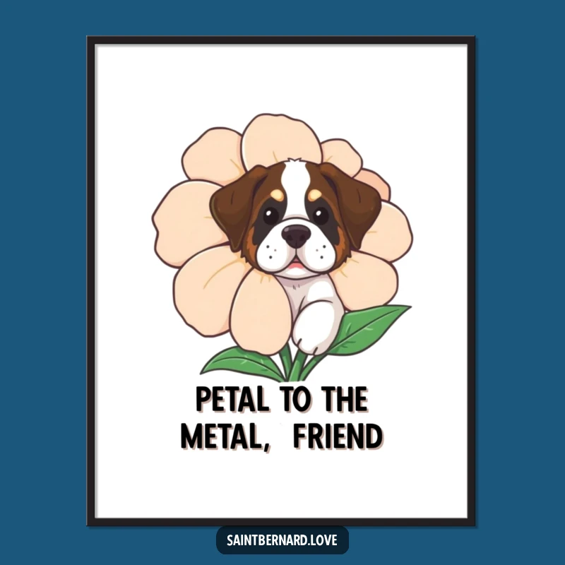 Funny Free Printable Saint Bernard Flower Wall Art: Curious Peek Decor